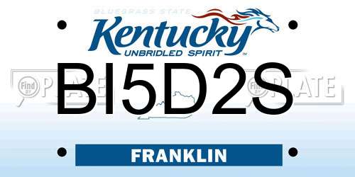 BI5D2S Kentucky License Plate