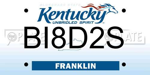 BI8D2S Kentucky License Plate
