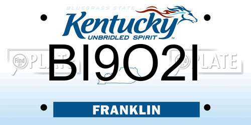 BI9O2I Kentucky License Plate