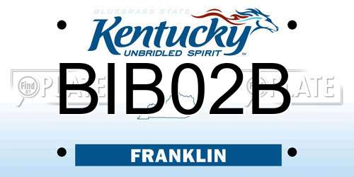 BIB02B Kentucky License Plate