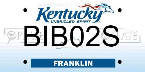 BIB02S Kentucky License Plate