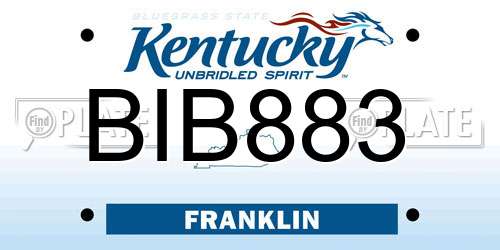 BIB883 Kentucky License Plate