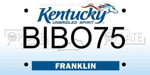 BIBO75 Kentucky License Plate