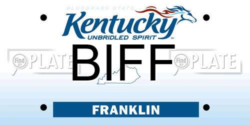 BIFF Kentucky License Plate