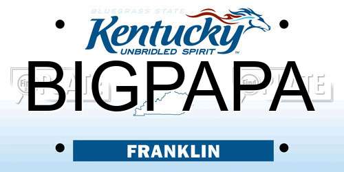 BIGPAPA Kentucky License Plate
