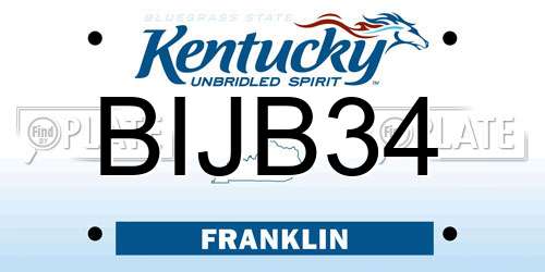 BIJB34 Kentucky License Plate