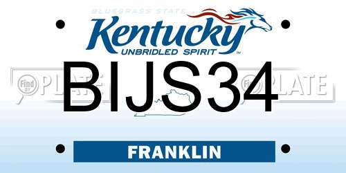 BIJS34 Kentucky License Plate