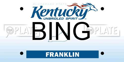 BING Kentucky License Plate