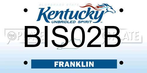 BIS02B Kentucky License Plate