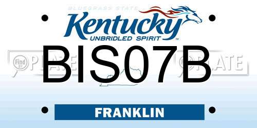 BIS07B Kentucky License Plate