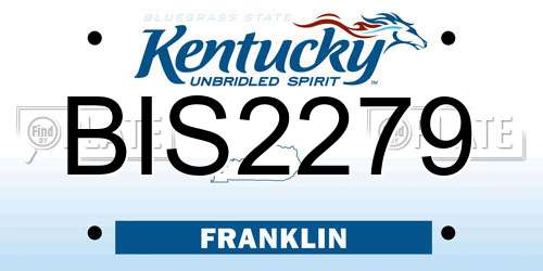 BIS2279 Kentucky License Plate