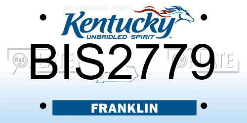BIS2779 Kentucky License Plate