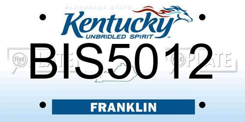 BIS5012 Kentucky License Plate