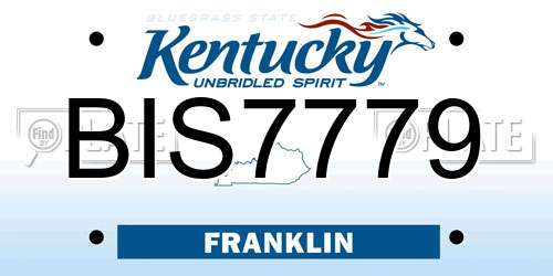 BIS7779 Kentucky License Plate