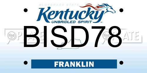 BISD78 Kentucky License Plate