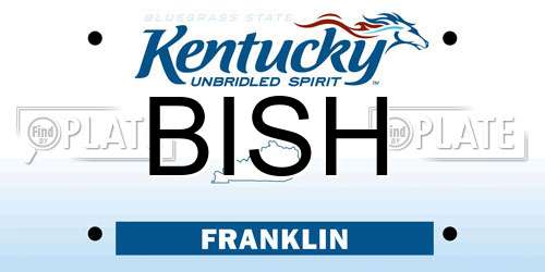 BISH Kentucky License Plate