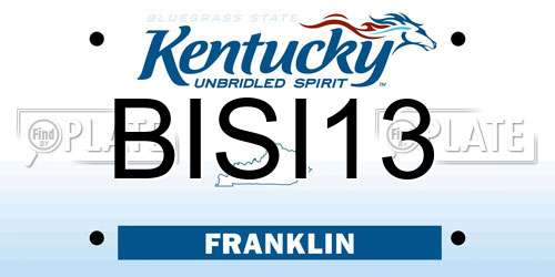 BISI13 Kentucky License Plate
