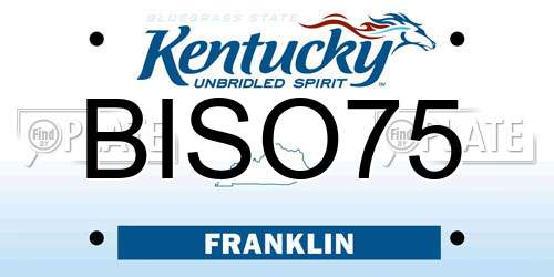BISO75 Kentucky License Plate