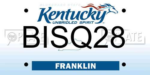 BISQ28 Kentucky License Plate