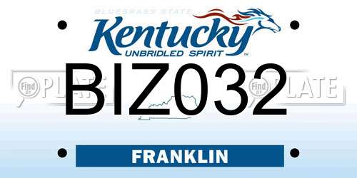 BIZ032 Kentucky License Plate