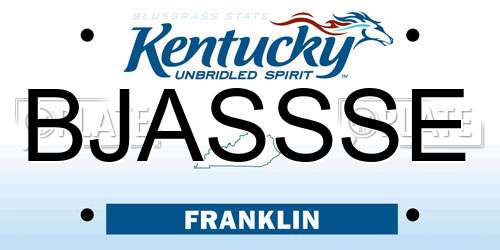 BJASSSE Kentucky License Plate