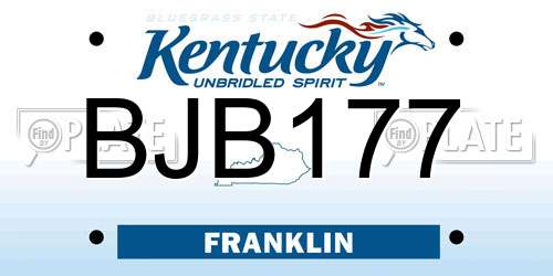 BJB177 Kentucky License Plate