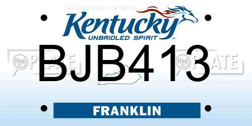 BJB413 Kentucky License Plate