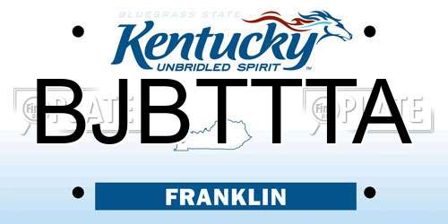 BJBTTTA Kentucky License Plate