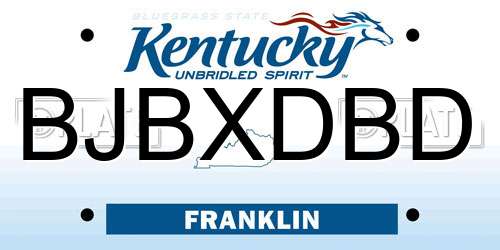 BJBXDBD Kentucky License Plate