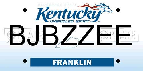 BJBZZEE Kentucky License Plate