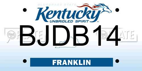 BJDB14 Kentucky License Plate