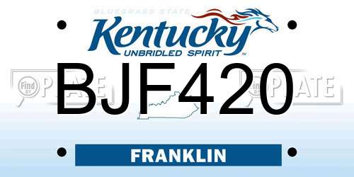 BJF420 Kentucky License Plate