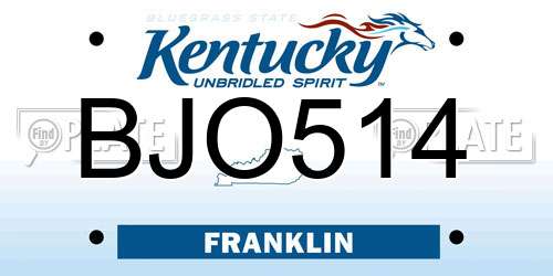 BJO514 Kentucky License Plate