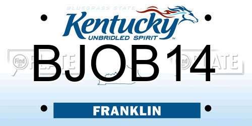 BJOB14 Kentucky License Plate