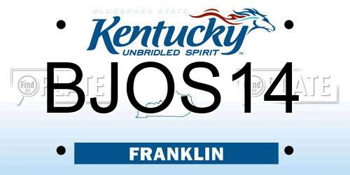 BJOS14 Kentucky License Plate