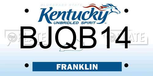 BJQB14 Kentucky License Plate