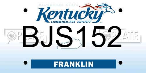 BJS152 Kentucky License Plate