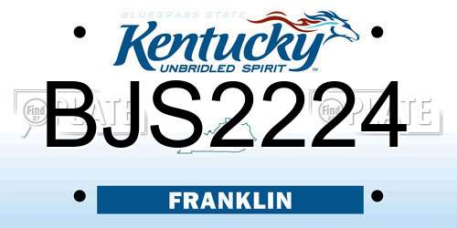 BJS2224 Kentucky License Plate
