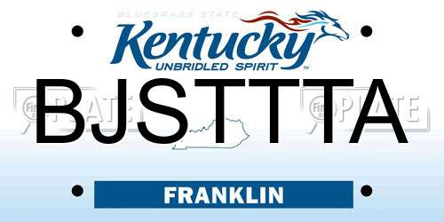 BJSTTTA Kentucky License Plate