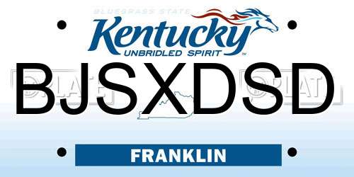 BJSXDSD Kentucky License Plate