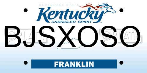 BJSXOSO Kentucky License Plate