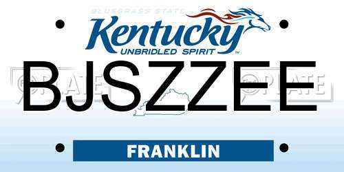BJSZZEE Kentucky License Plate