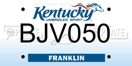BJV050 Kentucky License Plate