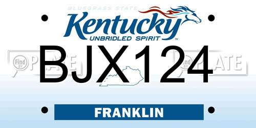 BJX124 Kentucky License Plate