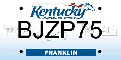 BJZP75 Kentucky License Plate