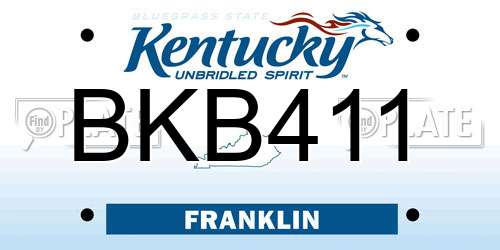 BKB411 Kentucky License Plate