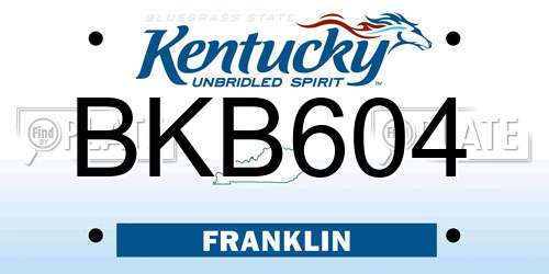 BKB604 Kentucky License Plate