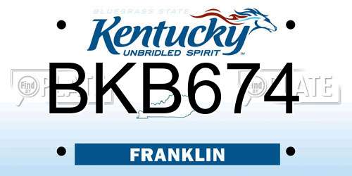 BKB674 Kentucky License Plate
