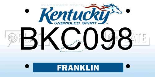 BKC098 Kentucky License Plate