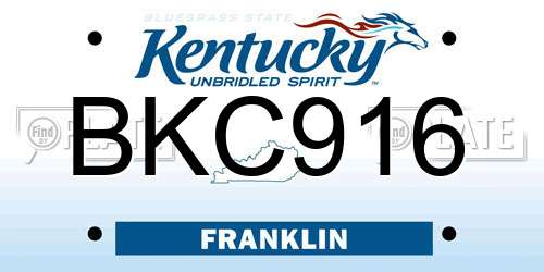 BKC916 Kentucky License Plate
